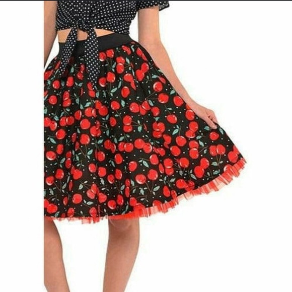 Amscan Dresses & Skirts - Amscan Rockabilly 50’s Cherry Print Skater Skirt